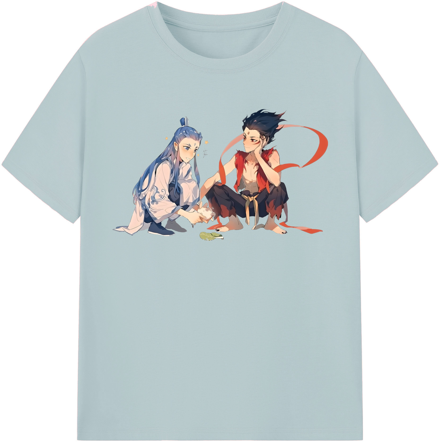 （画像用） Ne Zha 2 ナタ 魔童の大暴れ 綿100％半袖Tシャツ（フロントプリント）